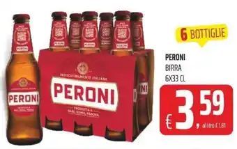 Coop PERONI BIRRA 6X33 CL offerta