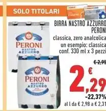 Conad Peroni birra nastro azzurro offerta