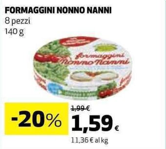 Coop FORMAGGINI NONNO NANNI 8 pezzi 140 g offerta