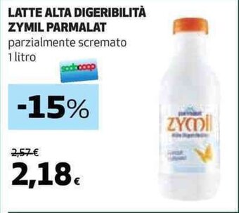 Coop LATTE ALTA DIGERIBILITÀ ZYMIL PARMALAT parzialmente scremato 1 litro offerta