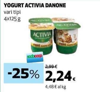 Coop YOGURT ACTIVIA DANONE vari tipi 4x125 g offerta
