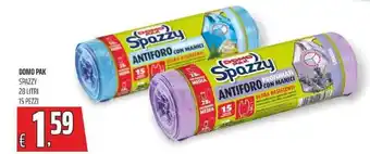 Coop DOMO PAK SPAZZY 28 LITRI 15 PEZZI offerta