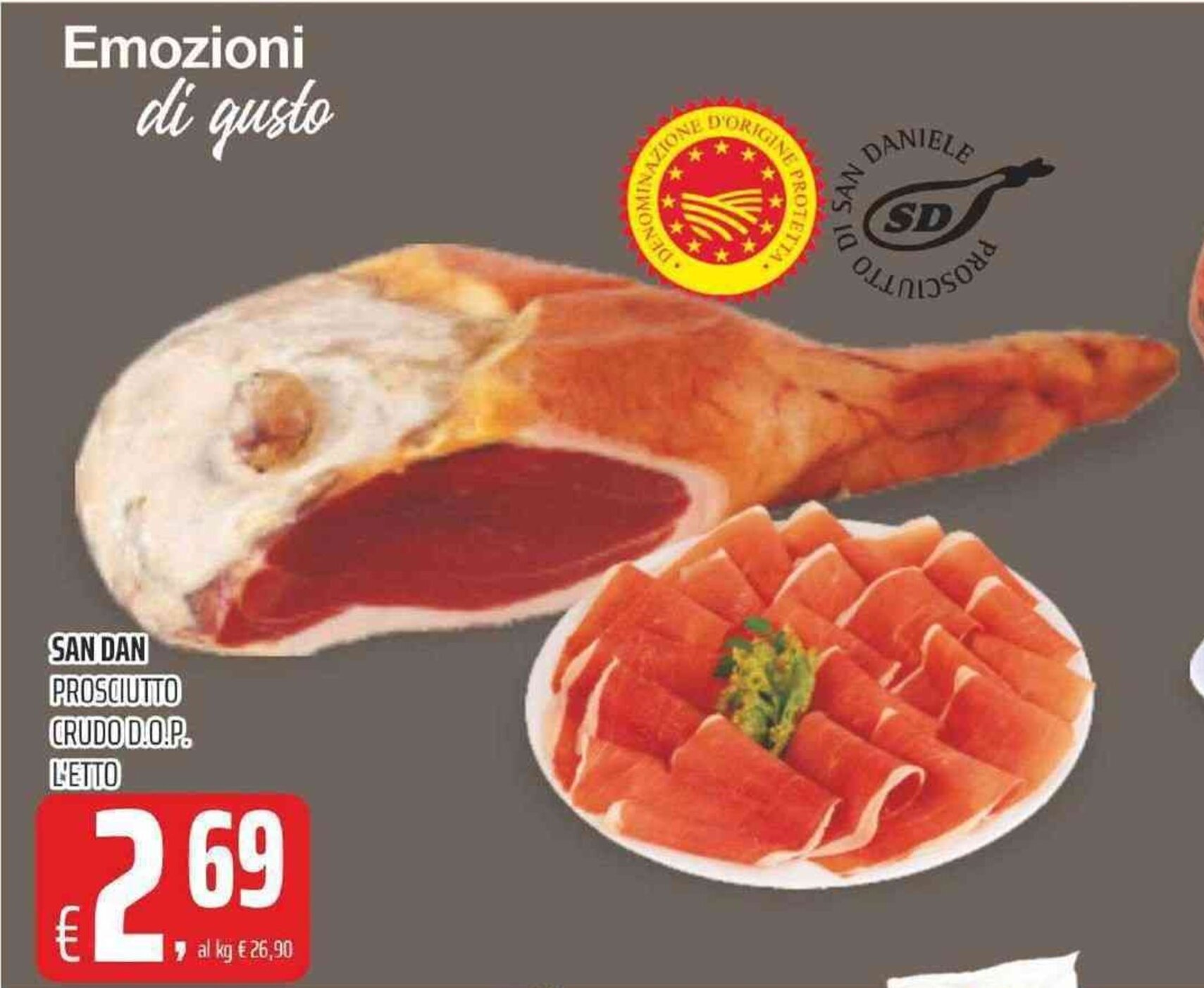 SAN DAN PROSCIUTTO CRUDO D.O.P. L'ETTO offerta di Coop