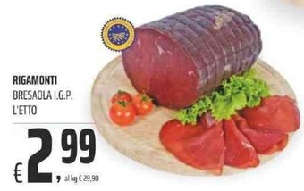 Coop RIGAMONTI BRESAOLA I.G.P. L'ETTO offerta