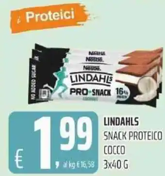 LINDAHLS SNACK PROTEICO COCCO 3X40 G