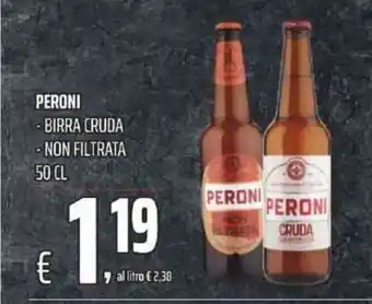 Coop PERONI BIRRA CRUDA - NON FILTRATA 50 CL offerta