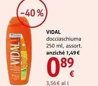 dm drogerie markt Vidal docciaschiuma offerta