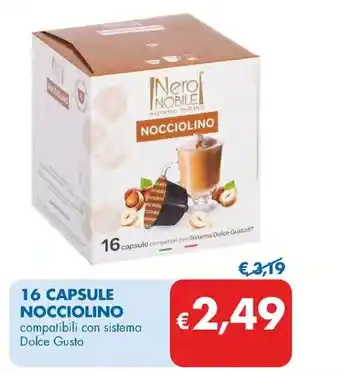 MD Discount Nero nobile - 16 capsule nocciolino offerta