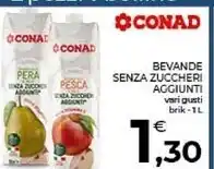 Conad Conad bevande senza zuccheri aggiunti offerta