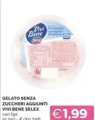 Mercatò Selex gelato senza zuccheri aggiunti vivi bene offerta
