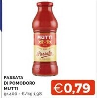 Mercatò Mutti passata di pomodoro offerta