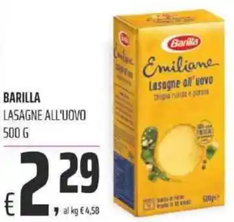 Coop BARILLA LASAGNE ALL'UOVO 500 G offerta