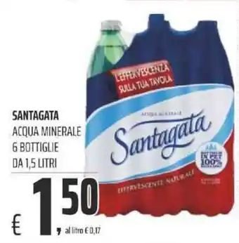 Coop SANTAGATA ACQUA MINERALE 6 BOTTIGLIE DA 1,5 LITRI offerta