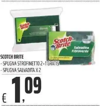 Coop SCOTCH BRITE - SPUGNA STROFINETTO 2+1 GRATIS - SPUGNA SALVADITA X 2 offerta