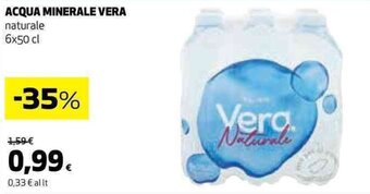 Coop ACQUA MINERALE VERA naturale 6x50 cl offerta