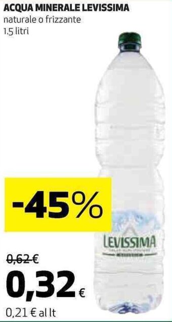 Coop ACQUA MINERALE LEVISSIMA naturale o frizzante 1.5 litri offerta
