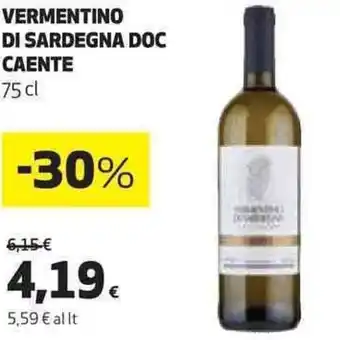 Coop VERMENTINO DI SARDEGNA DOC CAENTE 75 cl offerta