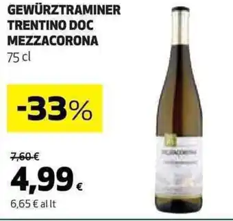 Coop GEWÜRZTRAMINER TRENTINO DOC MEZZACORONA 75 cl offerta