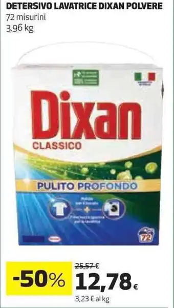 Coop DETERSIVO LAVATRICE DIXAN POLVERE 72 misurini 3.96 kg offerta