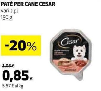 Coop PATÈ PER CANE CESAR vari tipi 150 g offerta