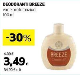 Coop DEODORANTI BREEZE varie profumazioni 100 ml offerta