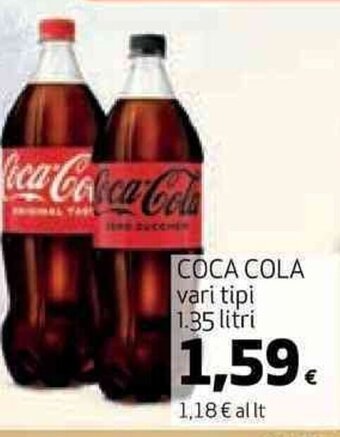 Coop COCA COLA vari tipi 1.35 litri offerta