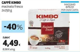 Coop CAFFÈ KIMBO macinato fresco 2X250 G offerta