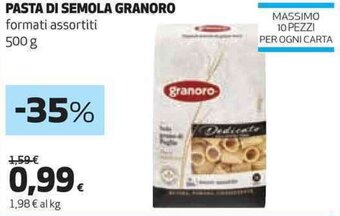 Coop PASTA DI SEMOLA GRANORO formati assortiti 500 g offerta