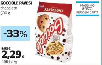 Coop GOCCIOLE PAVESI chocolate 500 g offerta