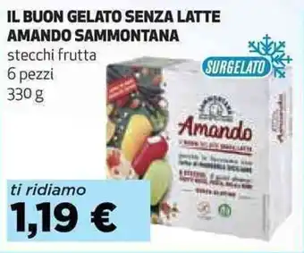 IL BUON GELATO SENZA LATTE AMANDO SAMMONTANA stecchi frutta 6 pezzi 330 g