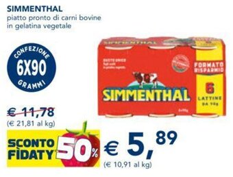 Esselunga SIMMENTHAL piatto pronto di carni bovine in gelatina vegetale offerta