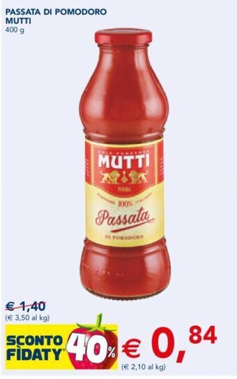 Esselunga PASSATA DI POMODORO MUTTI 400 g offerta