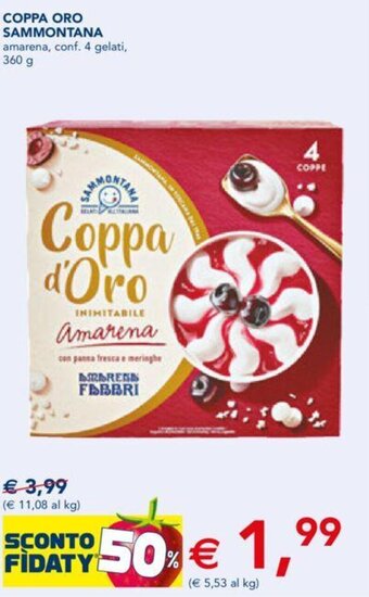 Esselunga COPPA ORO SAMMONTANA amarena, conf. 4 gelati, 360 g offerta