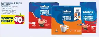Esselunga CAFFÈ CREMA & GUSTO LAVAZZA* - Macinato per Espresso, conf. 2x250 g offerta