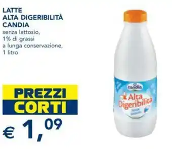 LATTE ALTA DIGERIBILITÀ CANDIA senza lattosio, 1% di grassi a lunga conservazione, 1 litro