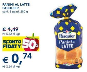 Esselunga PANINI AL LATTE PASQUIER conf. 8 pezzi, 280 g offerta