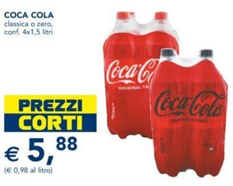 Esselunga COCA COLA classica o zero, conf. 4x1,5 litri offerta