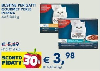 Esselunga BUSTINE PER GATTI GOURMET PERLE PURINA conf. 8x85 g offerta