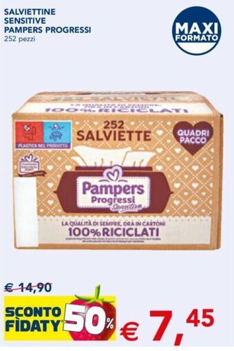 SALVIETTINE SENSITIVE PAMPERS PROGRESSI 252 pezzi