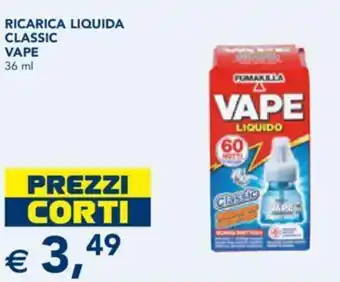 Esselunga RICARICA LIQUIDA CLASSIC VAPE 36 ml offerta
