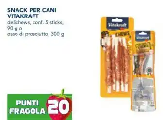 SNACK PER CANI VITAKRAFT delichews, conf. 5 sticks, 90 g