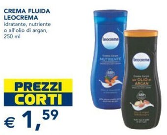 Esselunga CREMA FLUIDA LEOCREMA idratante, nutriente o all'olio di argan, 250 ml offerta