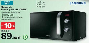 Carrefour Microonde Samsung MS23F300EEK offerta