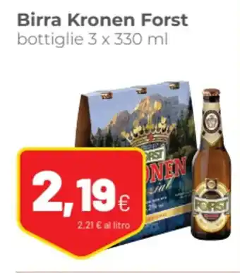 Coop Birra Kronen Forst bottiglie 3 x 330 ml offerta