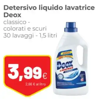 Coop Detersivo liquido lavatrice Deox 30 lavaggi - 1,5 litri offerta