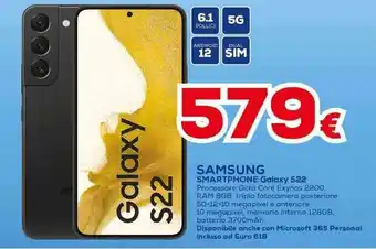 Euronics SAMSUNG SMARTPHONE Galaxy S22 offerta