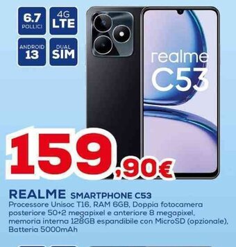 Euronics REALME SMARTPHONE C53 offerta