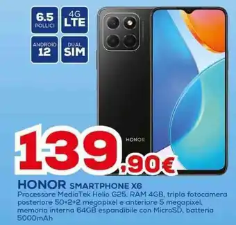 Euronics HONOR SMARTPHONE X6 offerta