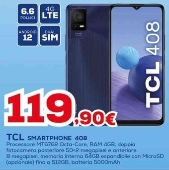 Euronics TCL SMARTPHONE 408 offerta