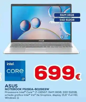 Euronics ASUS NOTEBOOK F515EA-BQ1563W offerta